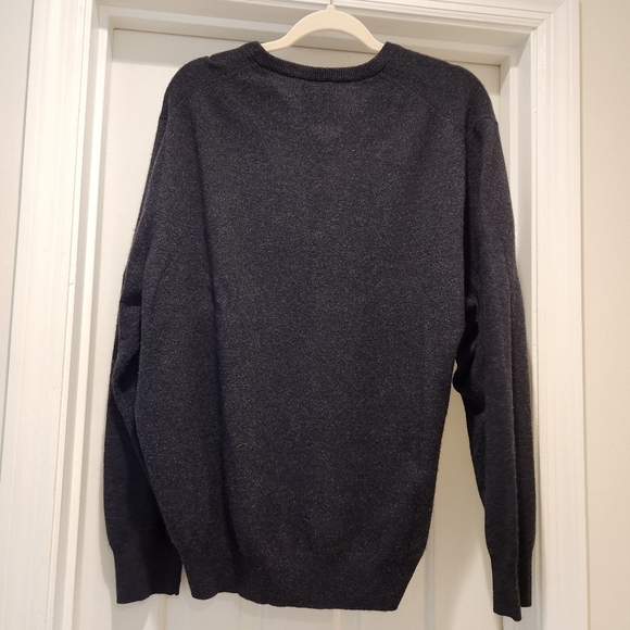 Jos. A. Bank 100% Cashmere V-Neck Popover Sweater Men’s Size Large Charcoal Gray - Picture 6 of 8
